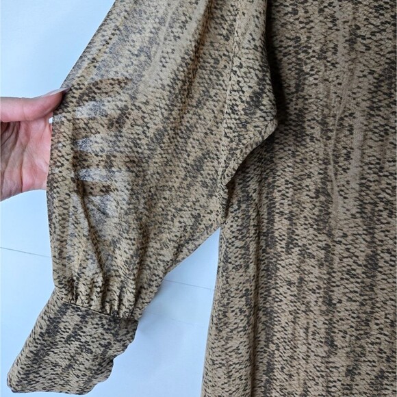 Rory Becca 100% Silk Snakeskin Shift Mini Dress Sheer Longsleeve Lined Size S - Picture 4 of 10